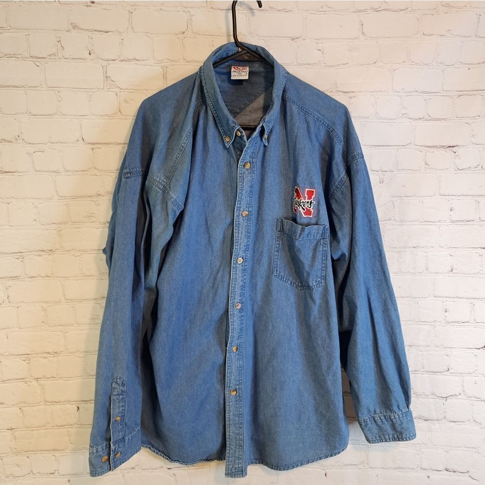 Men's True Fan "Nebraska Cornhuskers" denim jacket, size XXL